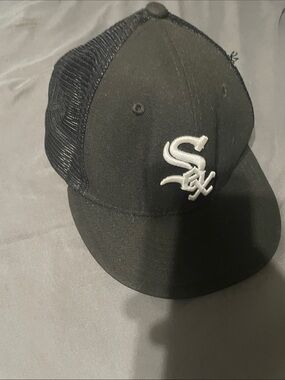 New Era Black Trucker Hat with White Sox Logo